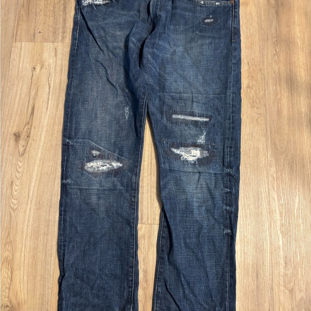 Ralph Lauren Polo Men's Distressed Blue Jeans